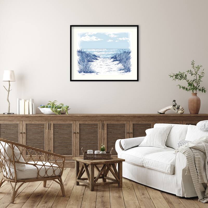 Beach Walk by Jolly and Dash Wood Framed Wall Art Print
