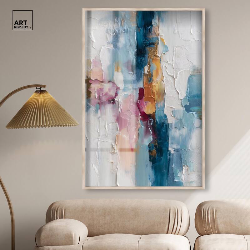 Petal Pink and Ocean Blue II Shadowbox by Art Remedy