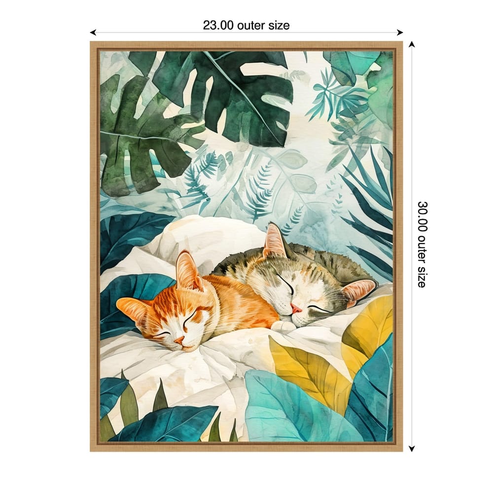 Cats Lives Napping by Justyna Jaszke Framed Canvas Wall Art
