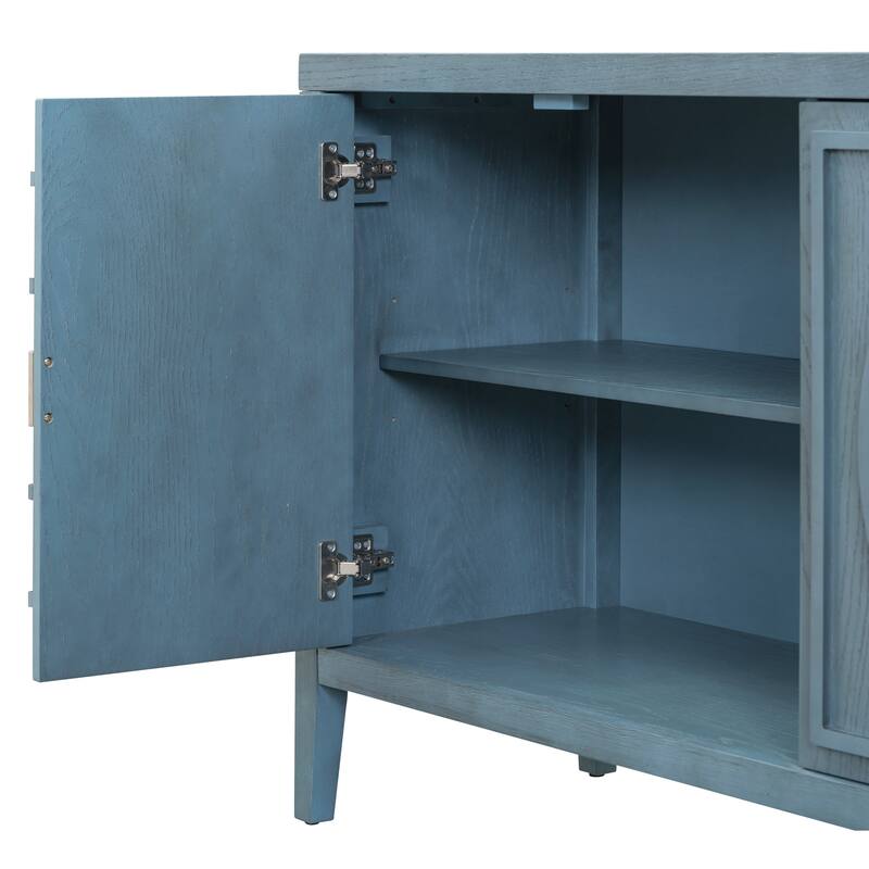 Retro Sideboard door with Circular Groove Design Round Metal Door Handle for Entrance, Dinning Room, Living Room