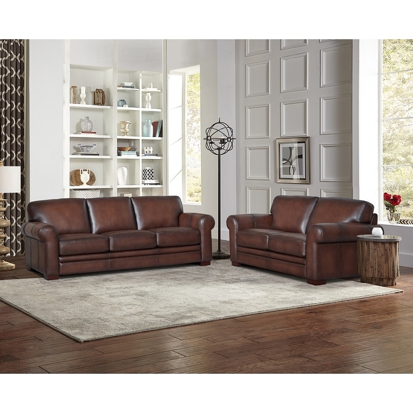 Hydeline Brookfield Top Grain Leather Sofa Set Sofa and Chair