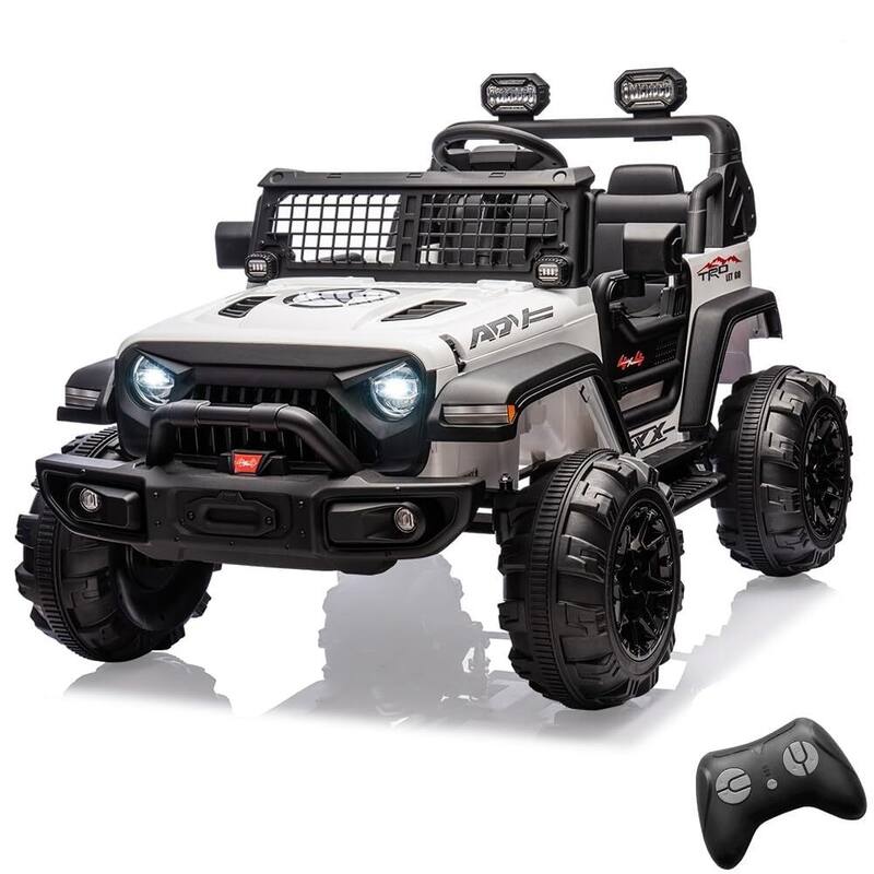 24V 9Ah Kids Ride On 2 Seaters Electric Car with Remote Control - White