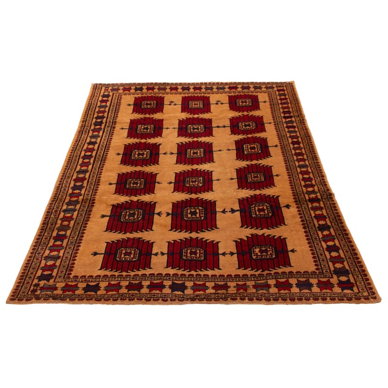 ECARPETGALLERY Hand-knotted Teimani Brown Wool Rug - 6'7 x 9'3
