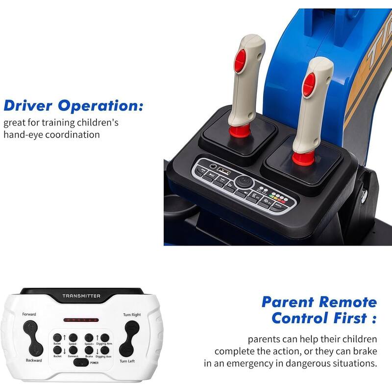 Kids Ride-On Electric Excavator Digger with Remote Control