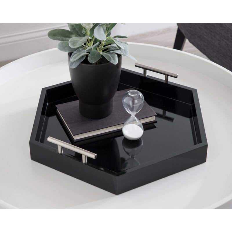 Kate and Laurel Lipton Hexagon Decorative Tray - 18x18