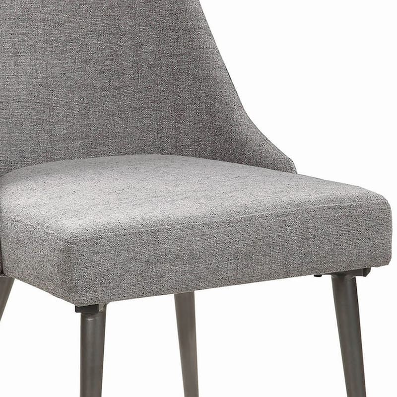 Gray/Gray Fabric Upholstered Metal Frame Dining Chair, Set of 2, Sturdy Dining Chair for Dining Rooms - 21.75