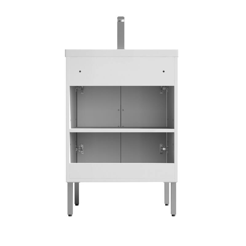 24" Tennant Brand Modern Style White Eileen Bathroom Sink Vanity