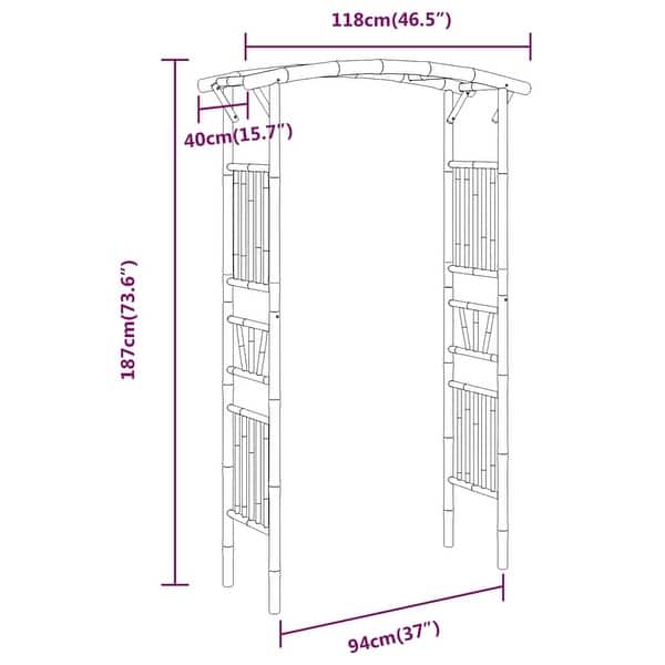 vidaXL Rose Arch Bamboo 46.5"x15.7"x73.6 - 118 x 40 x 187 cm