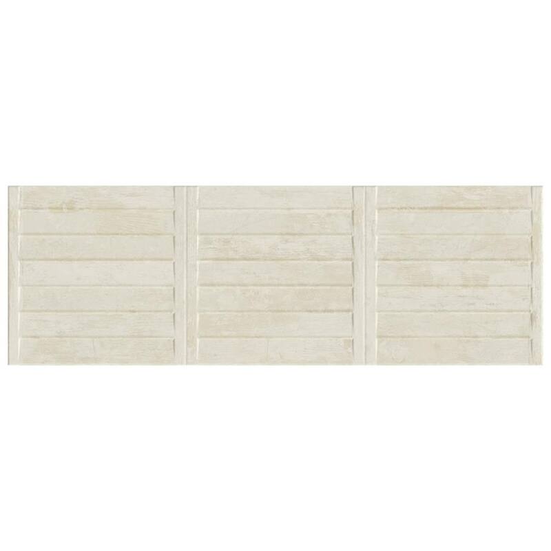 Merola Tile Habanera Decor Bone 11-7/8" x 35-1/2" Fluted Ceramic Wall Tile