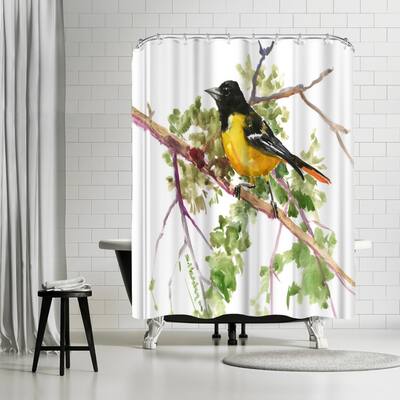 Americanflat 71" x 74" Shower Curtain, Baltimore Oriole 2 by Suren Nersisyan