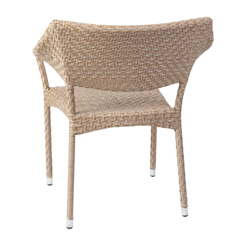 All Weather Commercial Grade PE Rattan Stacking Patio Chairs - 4 Pack