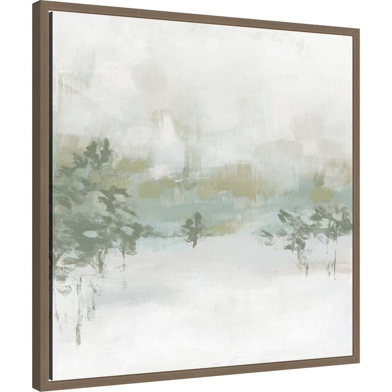 Winter Hillside I by June Erica Vess Framed Canvas Wall Art Print - Sylvie Dark Gold
