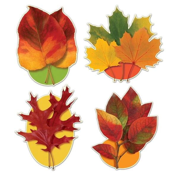 Shop Club Pack Of 24 Colorful Autumn Leaf Cutout Thanksgiving