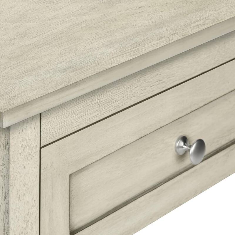 Transitional End Table with Drawer and Lower Shelf X Design Storage