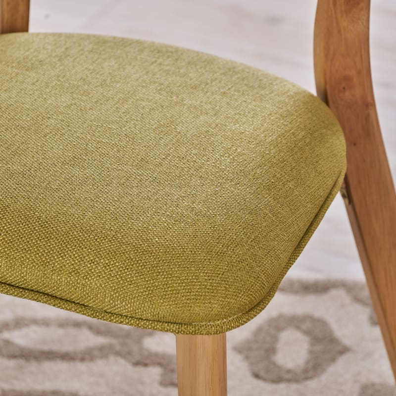 Chazz Mid-Century Modern Upholstered Rubberwood Dining Chairs (Set of 2) by Christopher Knight Home