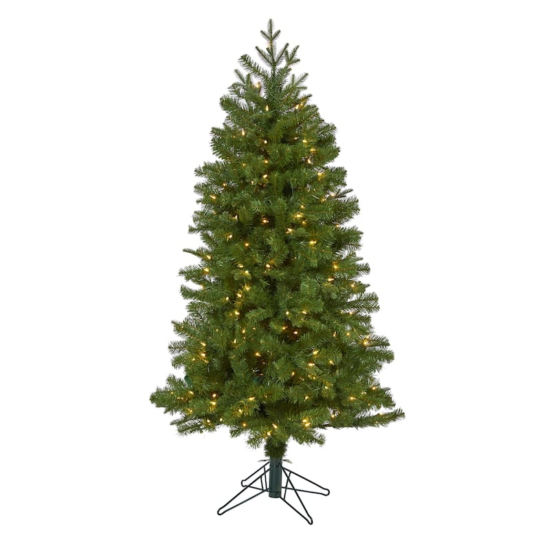 5ft. Spruce Artificial Christmas Tree with 200 Warm White Lights and 461 Bendable Branches - Perfect Small-Space Tree