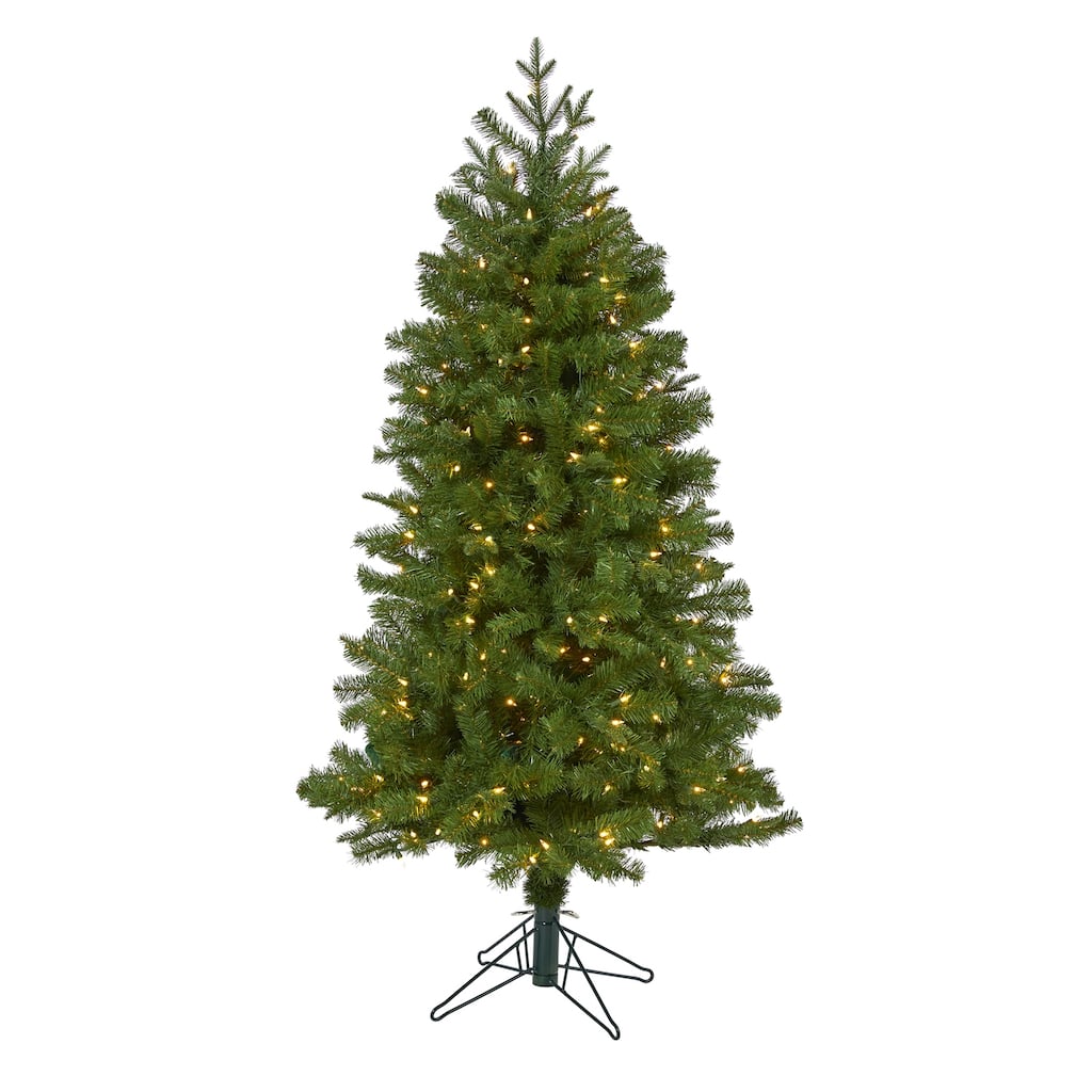 5ft. Spruce Artificial Christmas Tree with 200 Warm White Lights and 461 Bendable Branches - Perfect Small-Space Tree