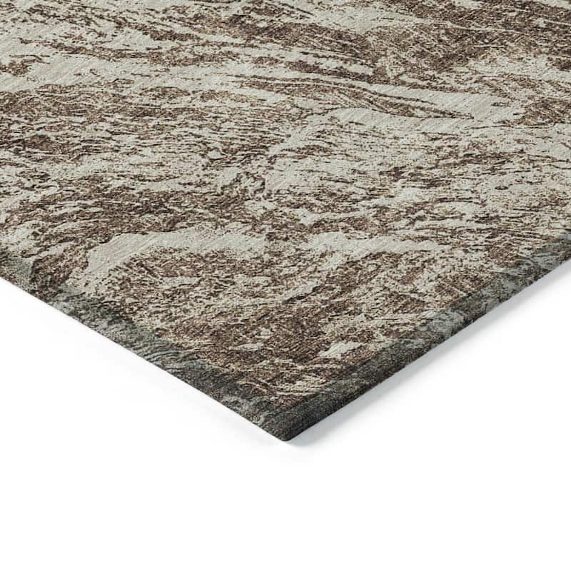 Machine Washable Indoor/ Outdoor Modern Abstract Chantille Rug