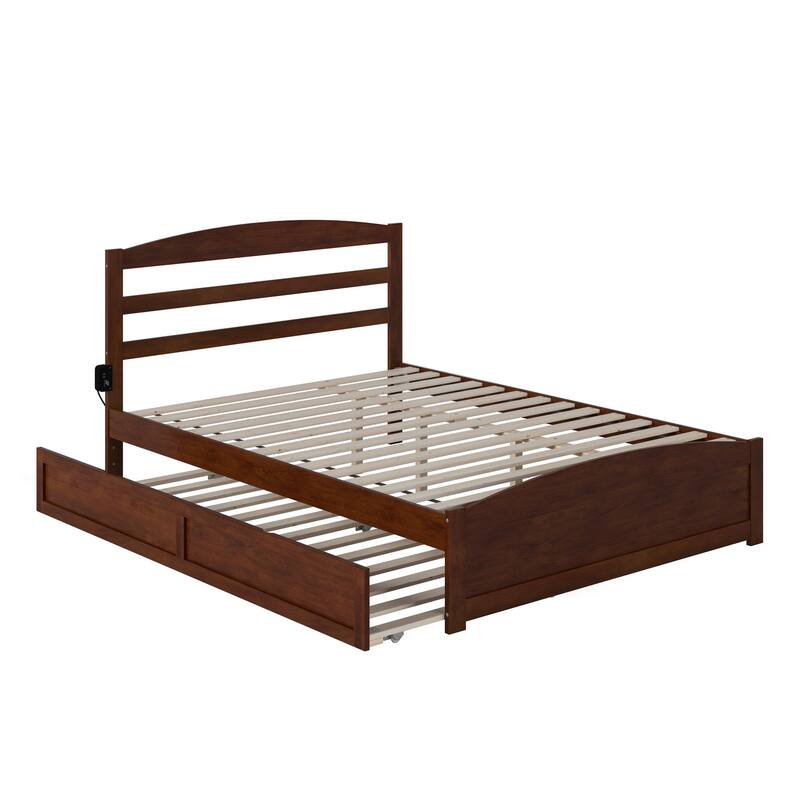 Warren Solid Wood Platform Bed with Footboard and Twin XL Trundle