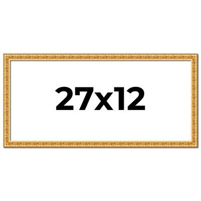 27x12 Frame Gold Real Wood Picture Frame Width 1 inches | Interior