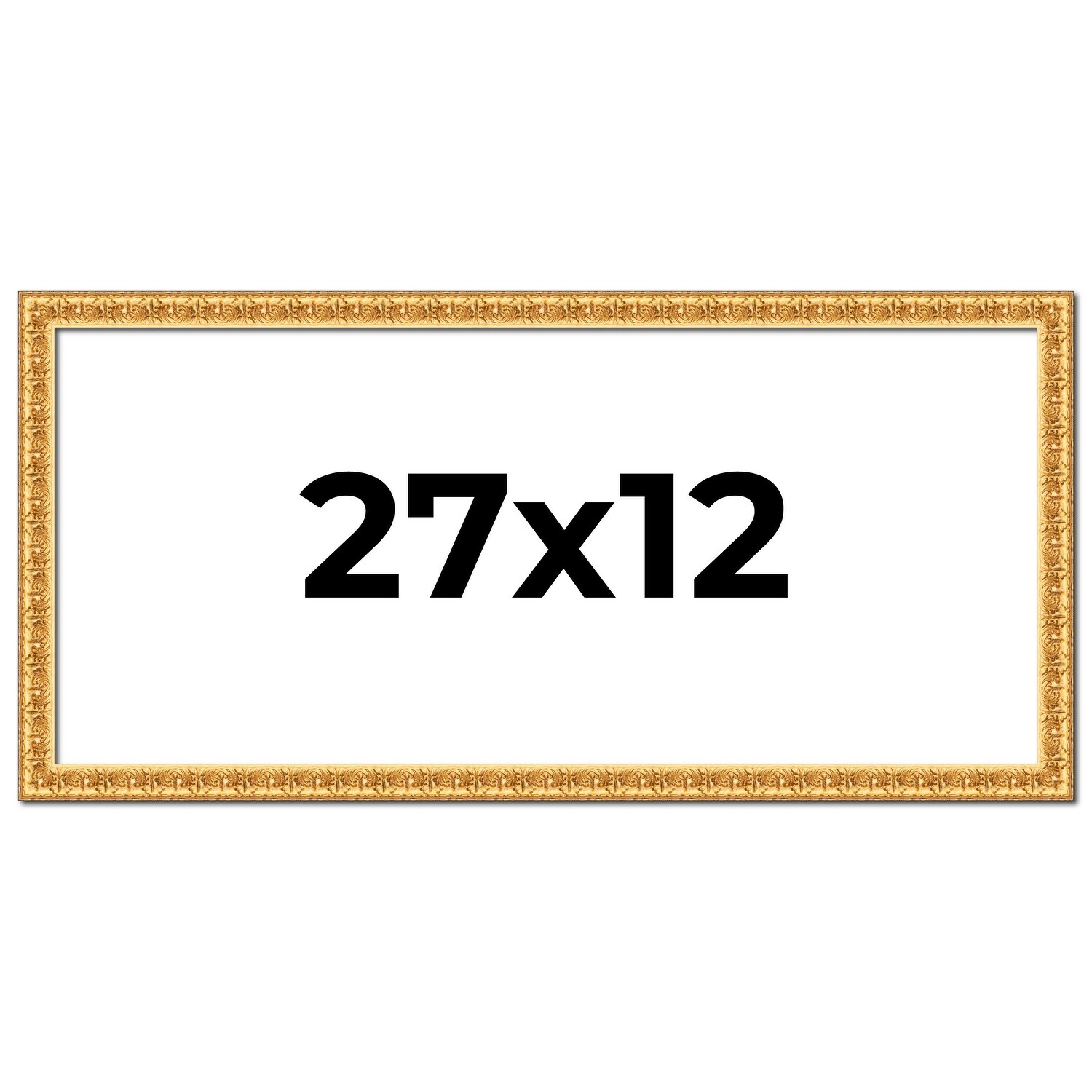 27x12 Frame Gold Real Wood Picture Frame Width 1 inches | Interior