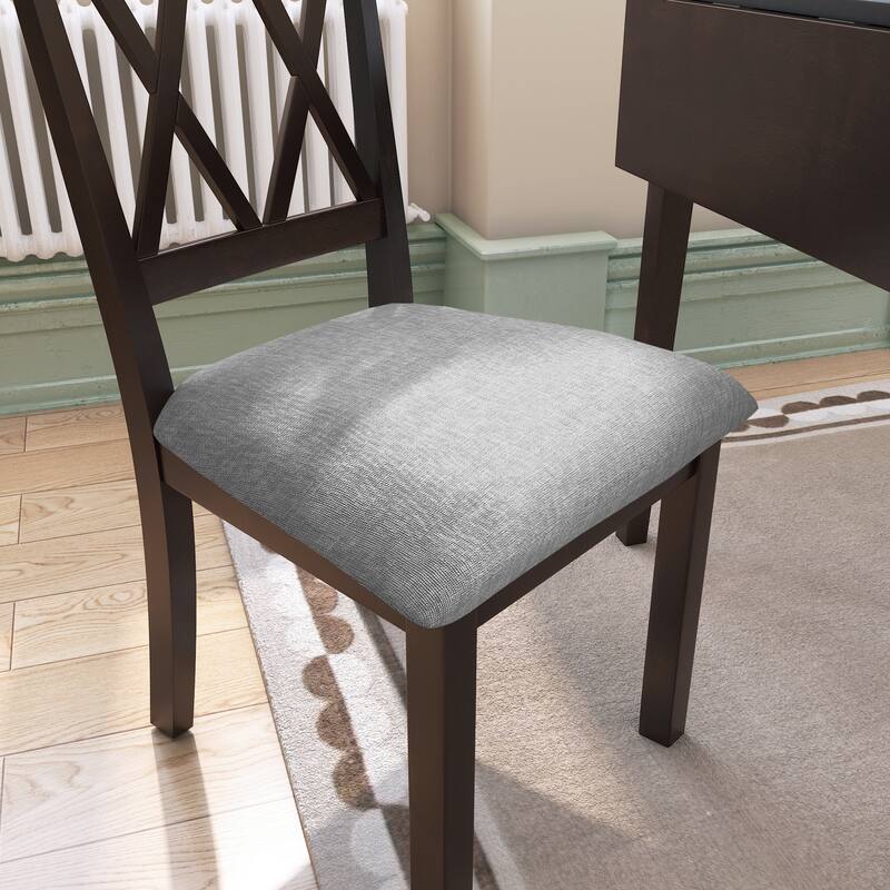 Roomfitters Dining Room Chairs Set of 2, Upholstered Fabric Accent Side Chairs with Solid Wood Legs and Padded Seat