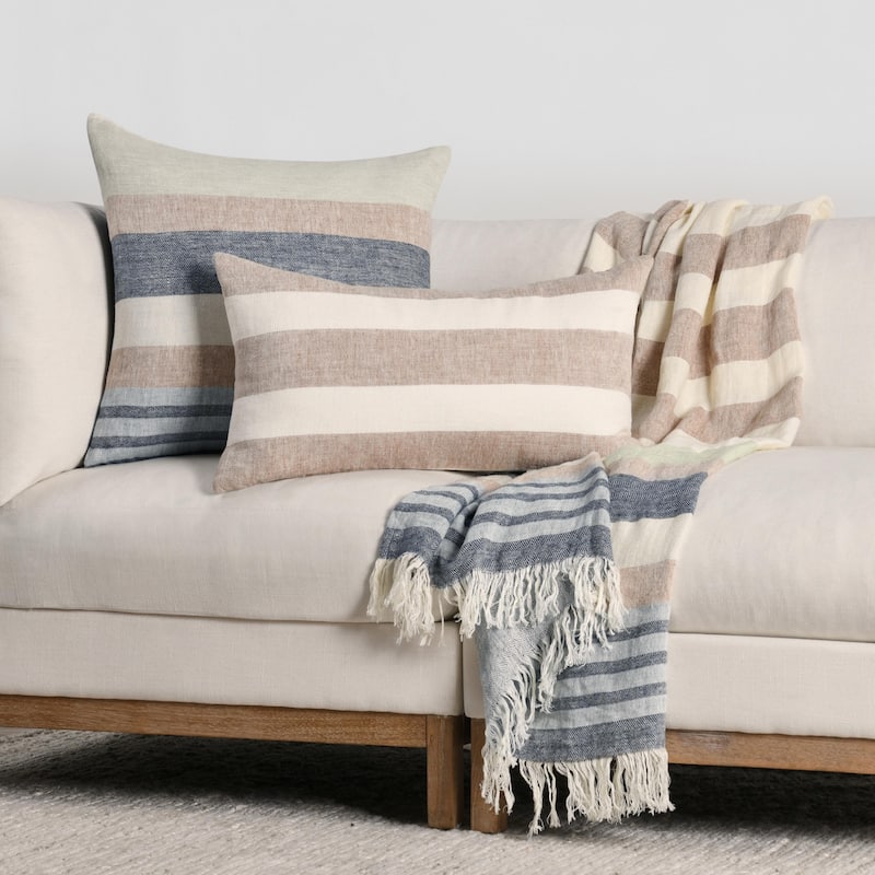 Villa by Classic Home Crawford 22" Belgian Linen Throw Pillow