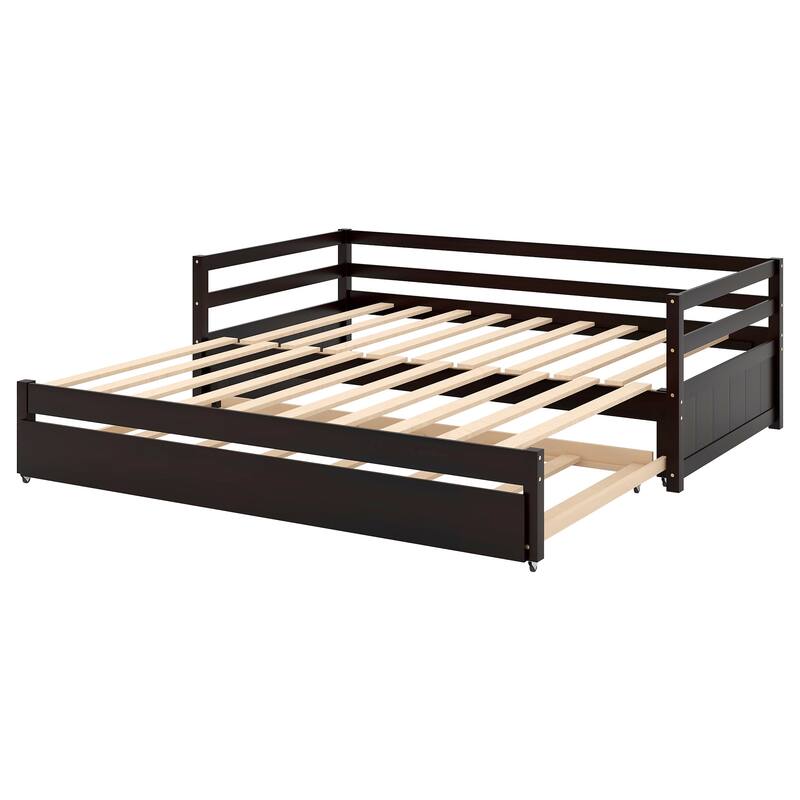 Twin or Double Twin Daybed with Trundle, Multifunctional Extendable