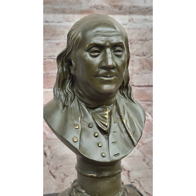 Benjamin Franklin Bronze Bust – Founding Father Sculpture