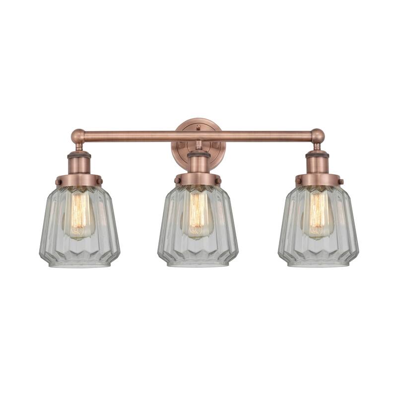 Innovations Lighting 616-3W-10-25 Chatham Vanity Chatham 3 Light 25" - Antique Copper / Clear