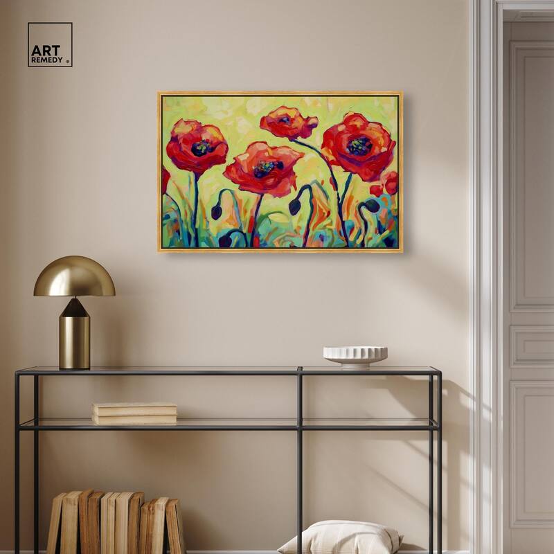 Red Poppy Field II Canvas by Art Remedy