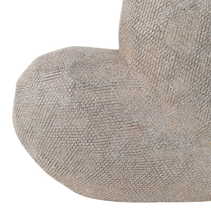 Modern Geometric Heart Sculpture - Ceramic Decorative Object