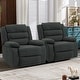 preview thumbnail 89 of 101, Overstuffed Cotton Corduroy Manual Pushback Recliner with Wide Armrest Dark Gray/2-Piece