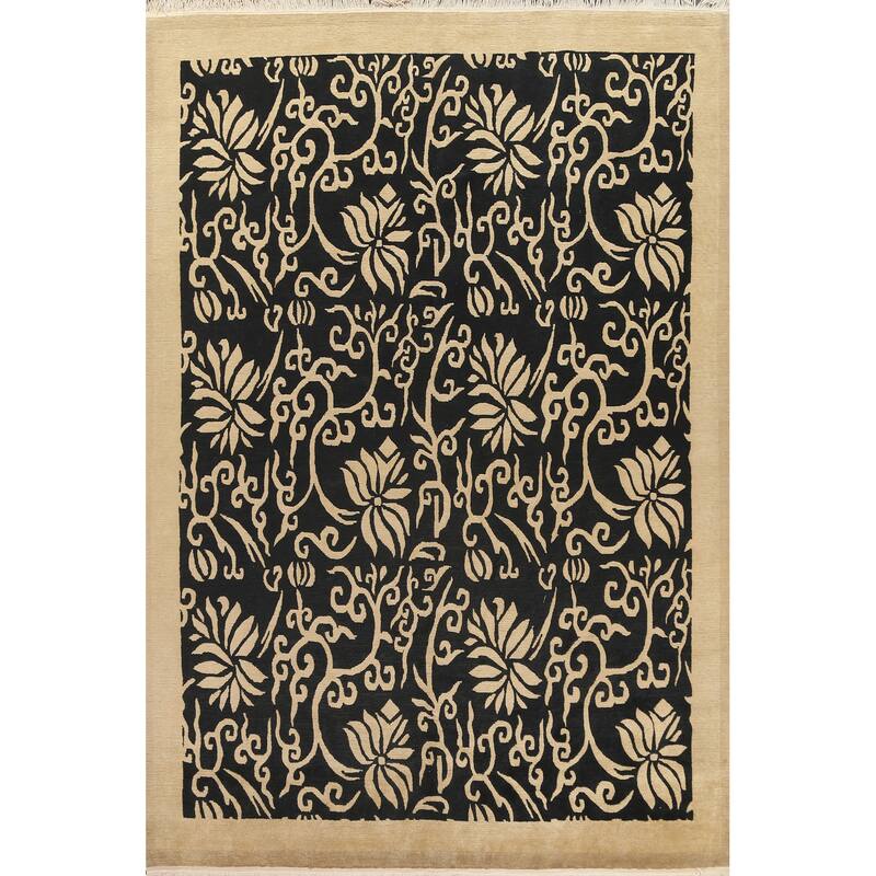 Vegetable Dye Oriental Nepalese Area Rug Hand-knotted Wool Carpet - 8'1" x 10'2"