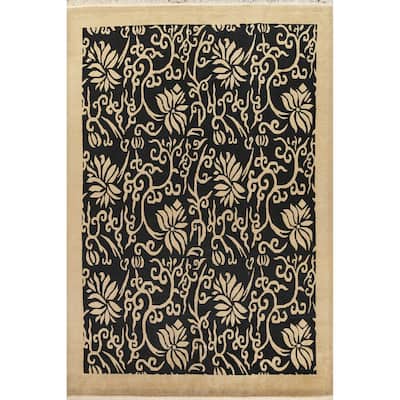 Vegetable Dye Oriental Nepalese Area Rug Hand-knotted Wool Carpet - 8'1" x 10'2"