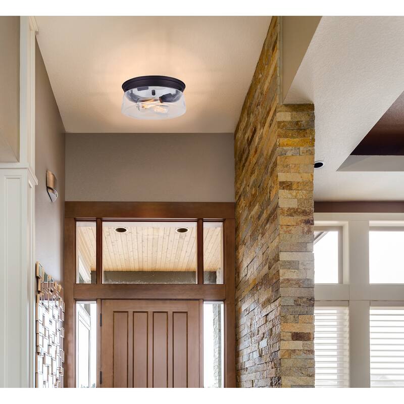 Canarm Albany 2 Light 12" Wide Flush Mount Bowl Ceiling Fixture
