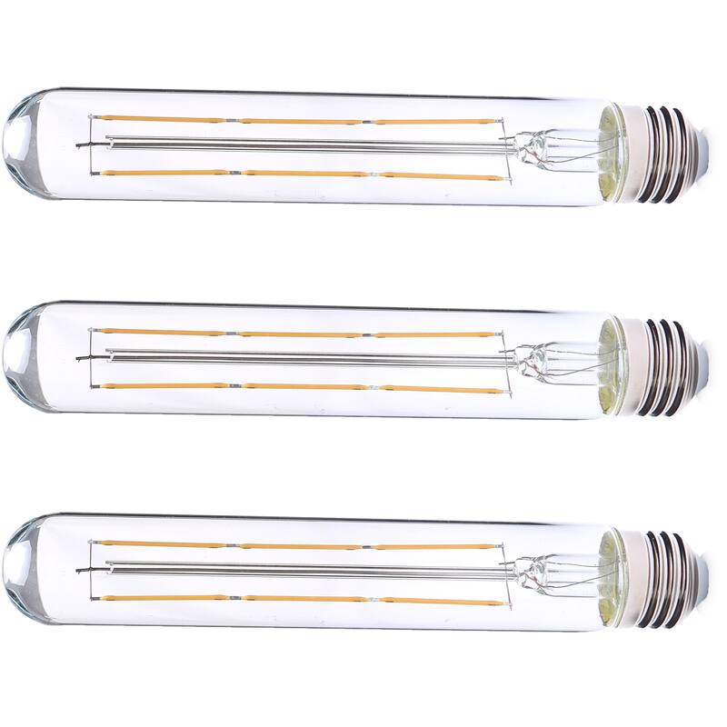 Artiva 10W, Dimmable T10 LED Light Bulb E26 Tubular, 3000K (Set of 3) - CLEAR
