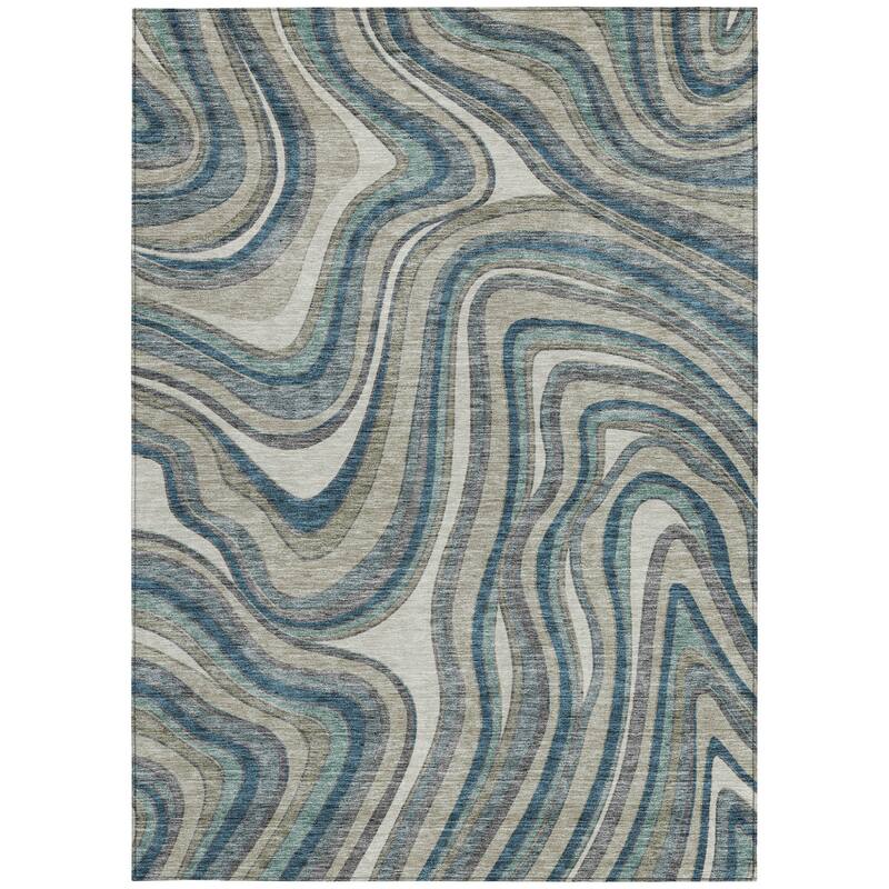 HomeRoots Abstract Transitional Rectangle Outdoor Rug