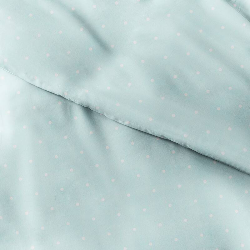 Becky Cameron Oversized 3-piece Printed Duvet Cover Set - polka dot-aqua - Queen