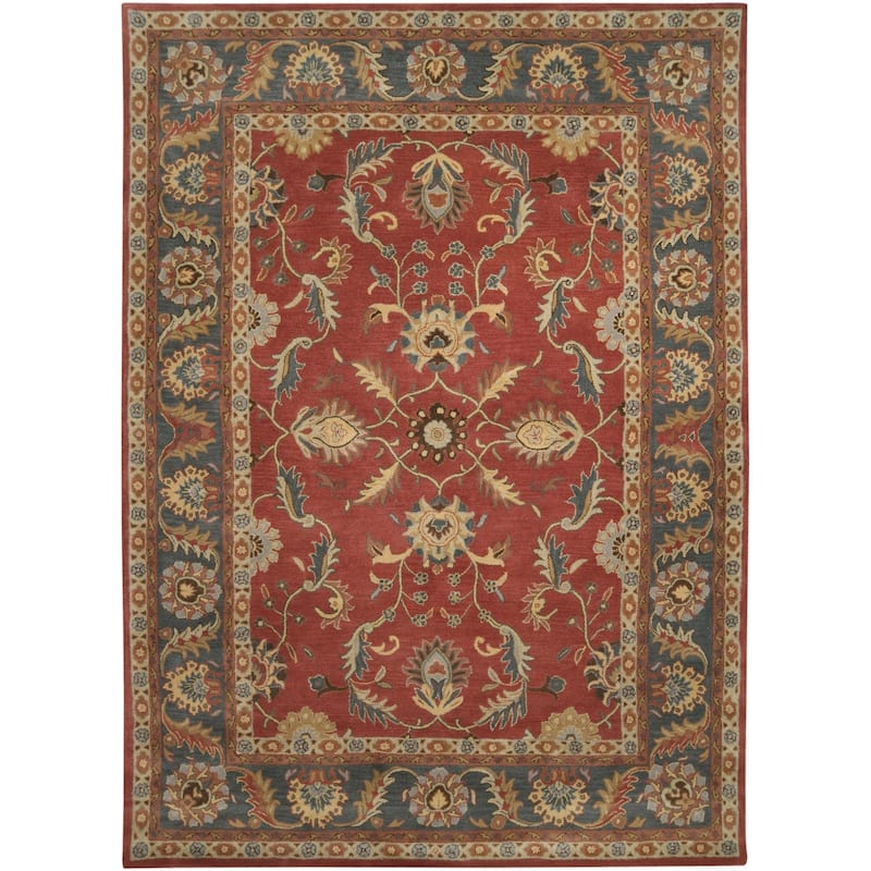 Livabliss Caesar Hand Tufted Traditional Border Wool Area Rug