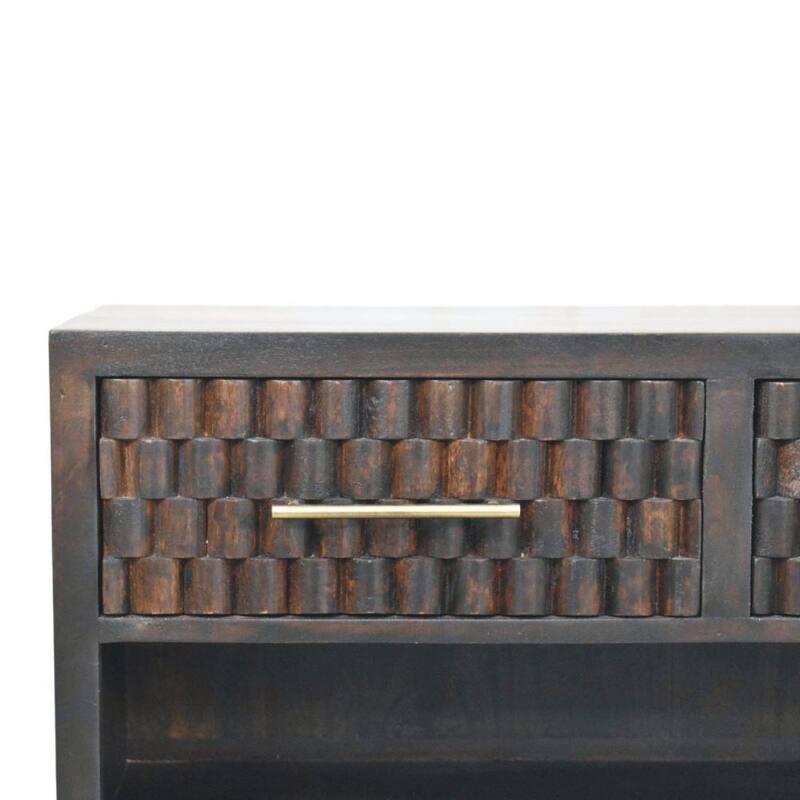 Artisan Furniture Solid Wood Arno Shoe Storage Unit, Mocha, 2-Drawers, 1-Shelf - N/A