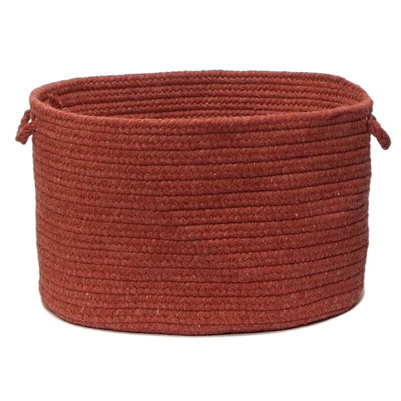 Bristol Braided Wool blend Storage Basket - 14"x14"x10" - Rosewood