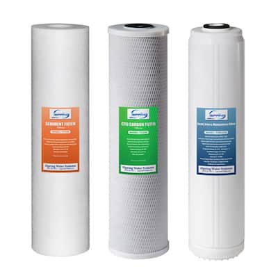 iSpring Replacement Filter Pack for 3-Stage 20 inch Whole House Water Filter, Fits WGB32B-PB