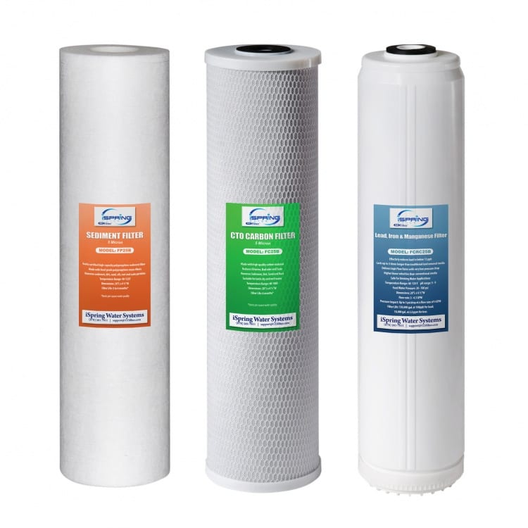 iSpring Replacement Filter Pack for 3-Stage 20 inch Whole House Water Filter, Fits WGB32B-PB