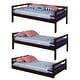 preview thumbnail 8 of 6, Solid Pine Triple Bunk Bed with Sleek Design & Built-In Ladders, Espresso