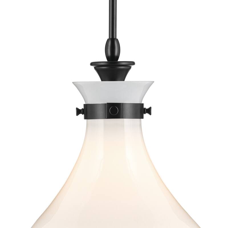 Kichler Lighting Laria 14 Inch 1 Light Pendant with Opal Glass in Black