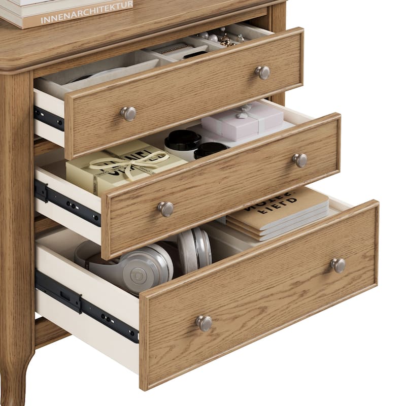 3-Drawer Nightstand for Bedroom and Living Room