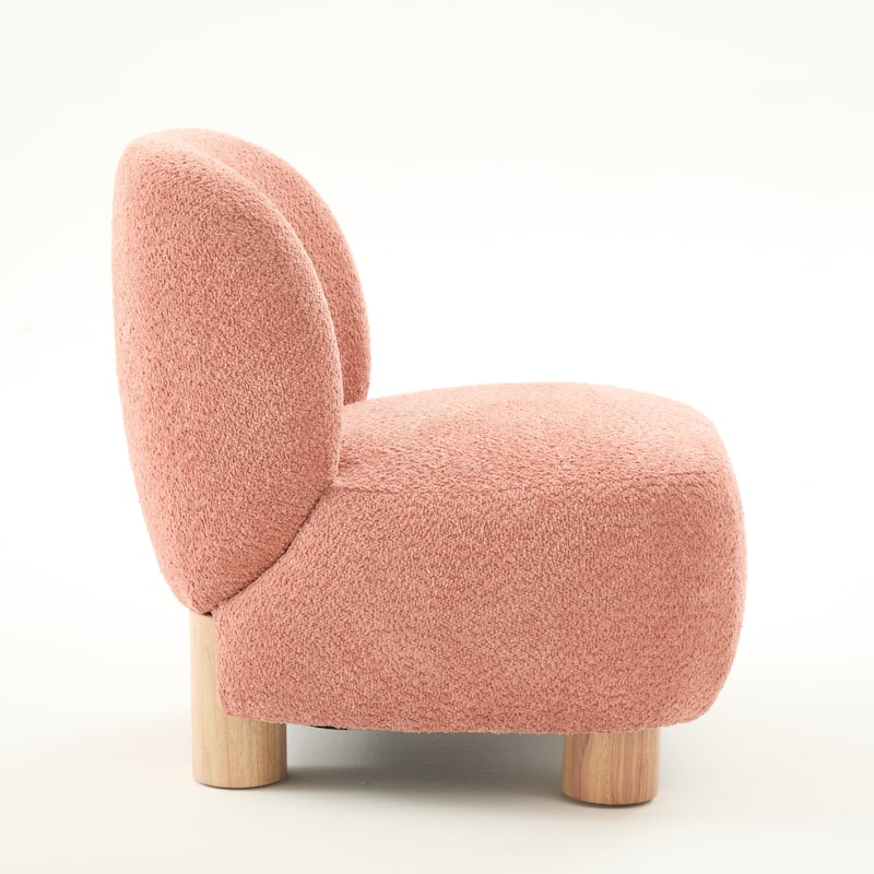 Christopher Knight Home - Modern Boucle Upholstered Accent Chair with Solid Rubberwood Legs