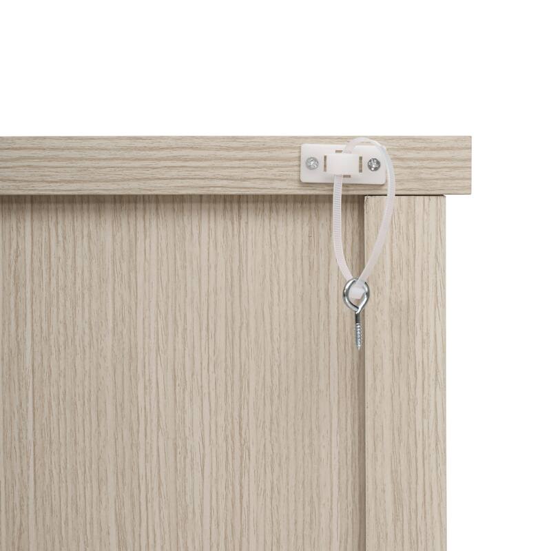 GDFStudio - Oakcraft Traditional Wooden Accent Storage Cabinet with 2 Carved Doors