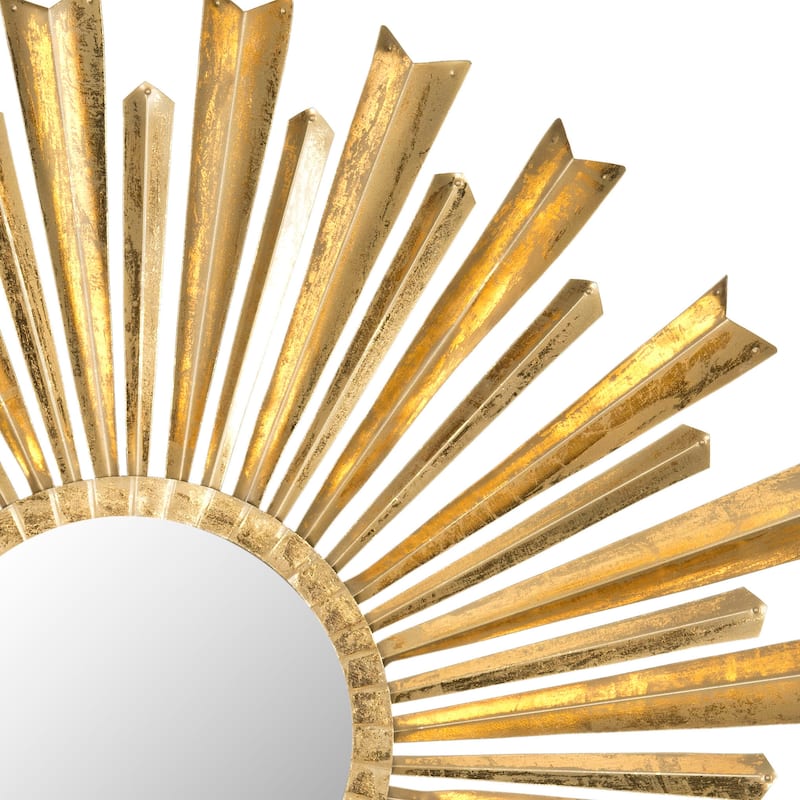 SAFAVIEH Jaqueline Golden Arrows Antique Gold Sunburst 33-inch Decorative Mirror - 33" x 1" x 33" - 33Wx1Dx33H